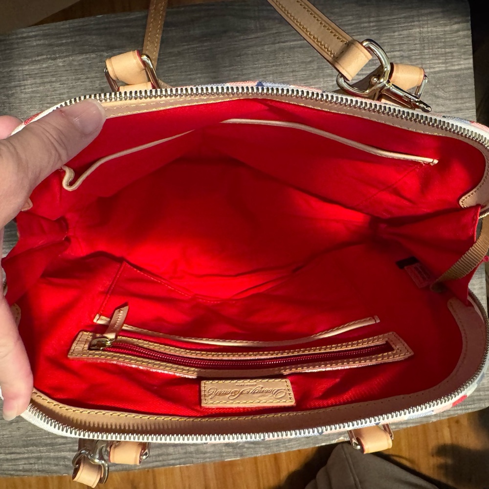 Dooney & Bourke Red and Blue Plaid Satchel - Picture 6 of 7